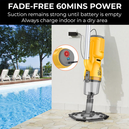 16V Pro 45W Pool Vacuum with 3D Micro Clean Filter